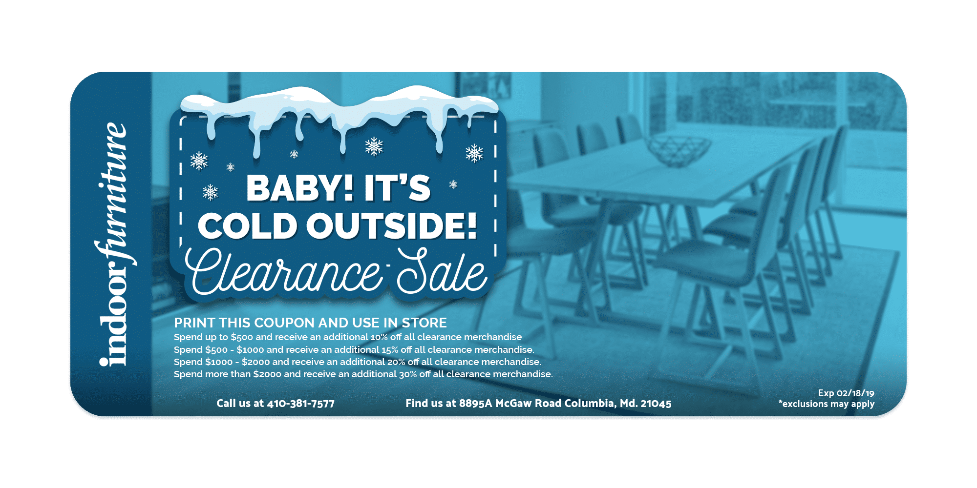 Promotional Coupon Indoor Furniture