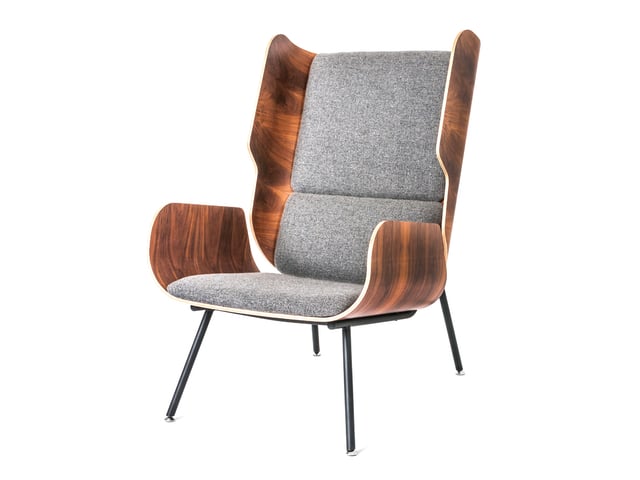 Elk Chair – Andorra Pewter & Walnut – P01
