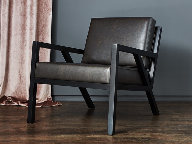 Truss Chair – Vegan AppleSkin Leather Licorice & Black Ash – L01